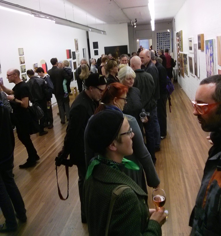 Exhibition opening at Damien Minton Gallery, Sydney, 2014. Photograph: Chloé Wolifson